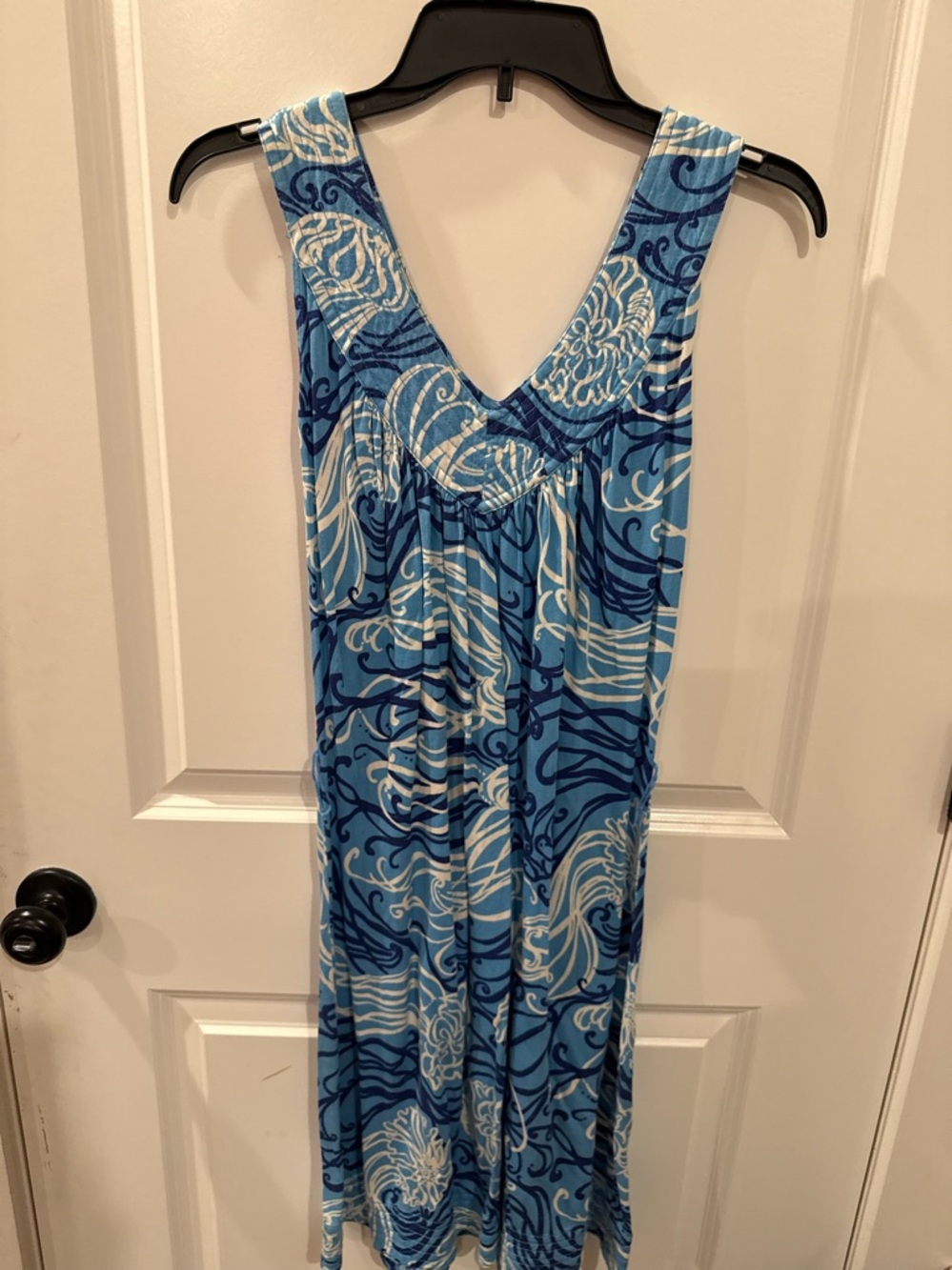 Lilly Pulitzer Blue Swirl V-Neck One-Piece